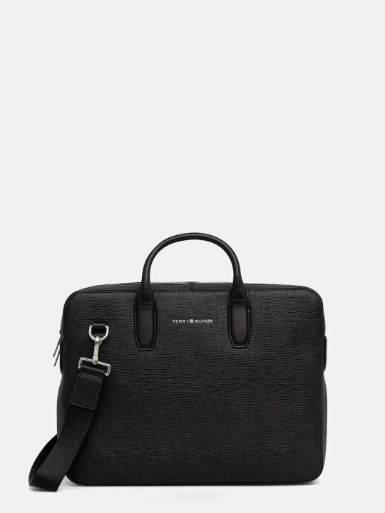 Zdjęcie produktu Tommy Hilfiger torba na laptopa skórzana 40 x 30 x 6 cm czarny