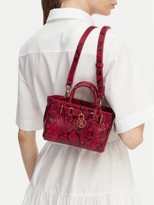 Zdjęcie produktu Tommy Hilfiger Torebka American Icon Micro Tote Snake AW0AW18820 Czerwony