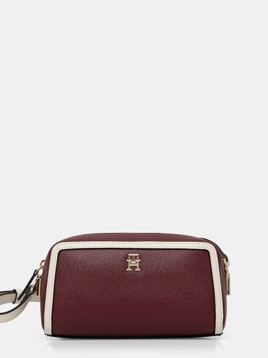 Zdjęcie produktu Tommy Hilfiger torebka crossbody damska z imitacji skóry bordowy