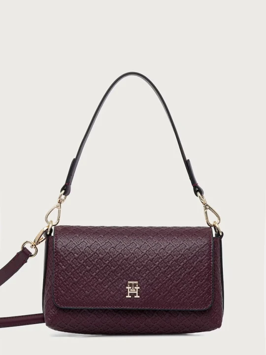 Zdjęcie produktu Tommy Hilfiger torebka crossbody damska z imitacji skóry bordowy
