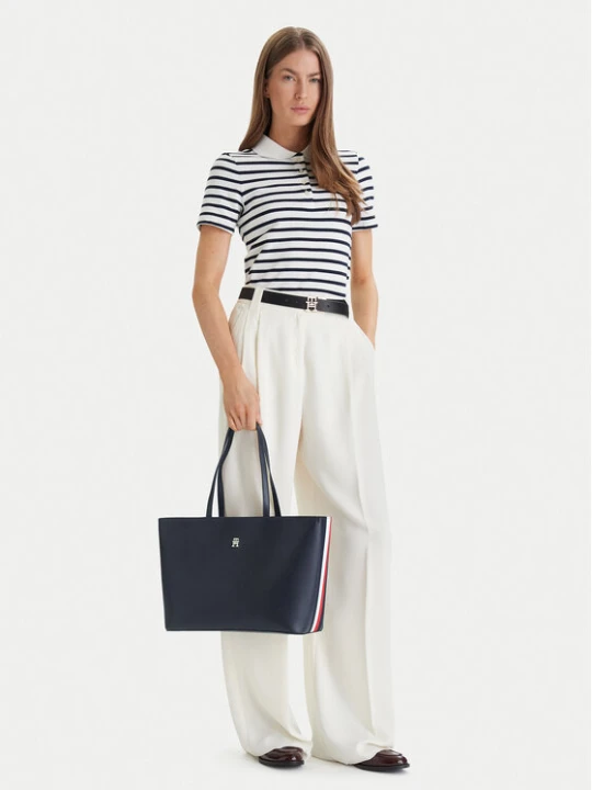 Zdjęcie produktu Tommy Hilfiger Torebka Im Latam Corp Tote AW0AW17322 Granatowy