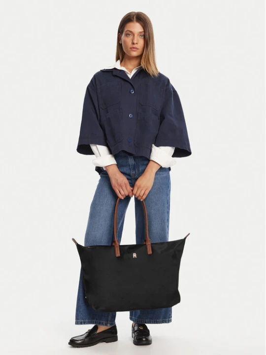 Zdjęcie produktu Tommy Hilfiger Torebka Popette Maxi Tote AW0AW17996 Czarny