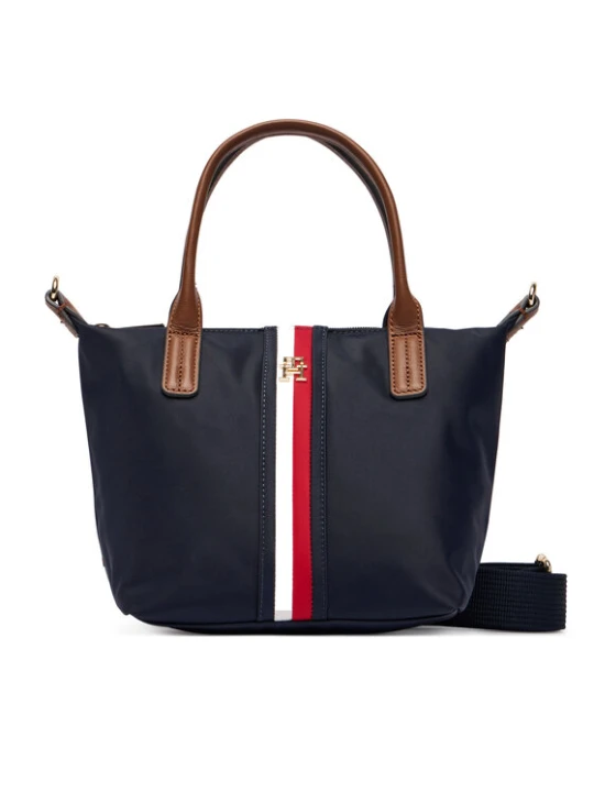 Zdjęcie produktu Tommy Hilfiger Torebka Popette Mini Tote Corp AW0AW19025 Granatowy