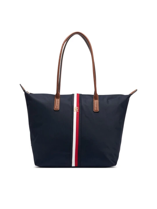 Zdjęcie produktu Tommy Hilfiger Torebka Popette Tote Corp AW0AW19027 Granatowy