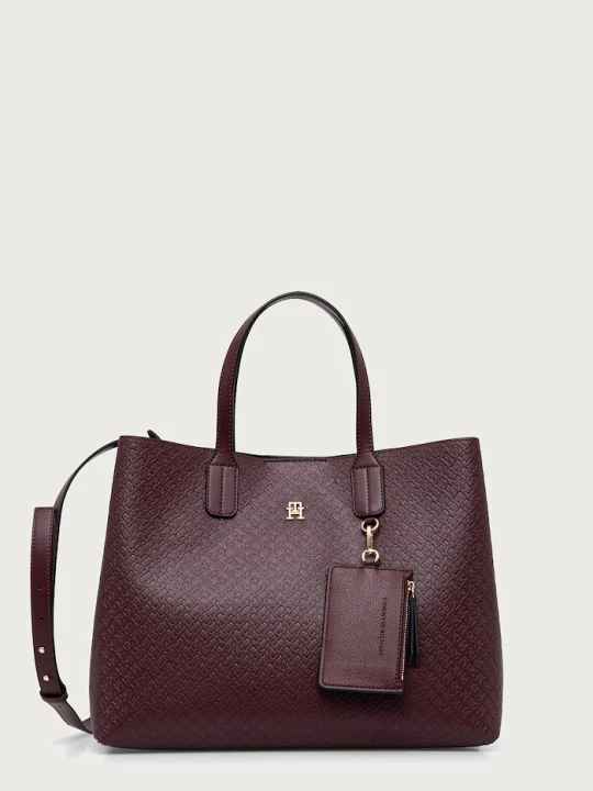 Zdjęcie produktu Tommy Hilfiger torebka shopper damska z imitacji skóry bordowy