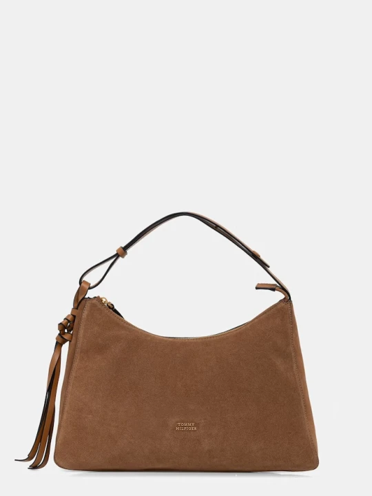 Zdjęcie produktu Tommy Hilfiger torebka shopper damska zamszowa brązowy