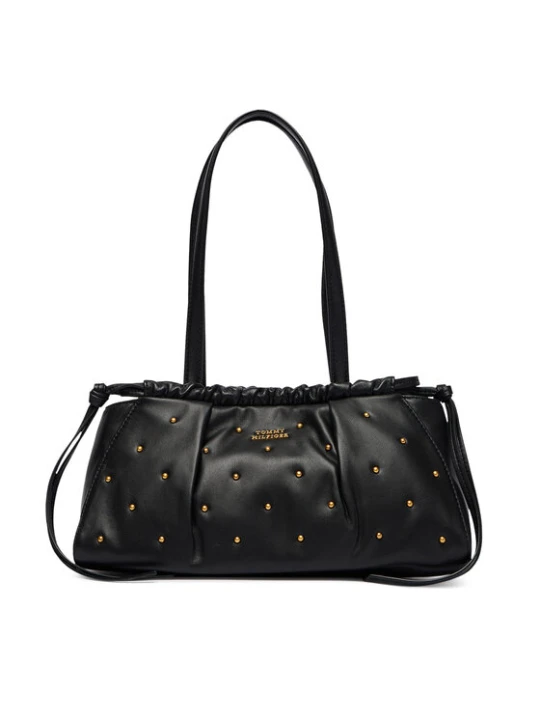 Zdjęcie produktu Tommy Hilfiger Torebka Soft Leather Shoulder Bag Studs AW0AW19338 Czarny