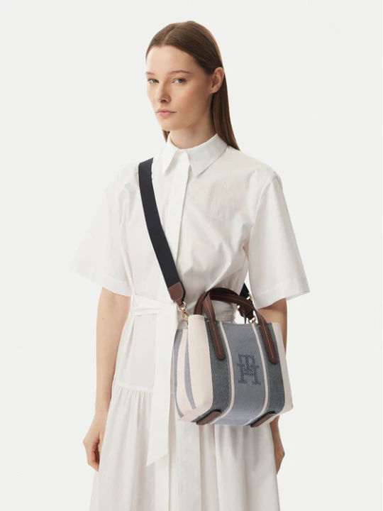 Zdjęcie produktu Tommy Hilfiger Torebka Th City Mini Satchel Jacquard AW0AW18732 Niebieski
