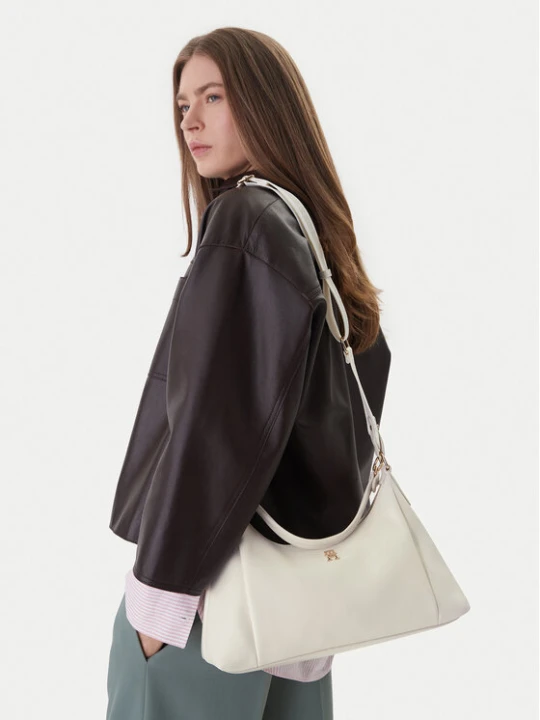Zdjęcie produktu Tommy Hilfiger Torebka Th Essential Shoulder Bag AW0AW18373 Kremowy