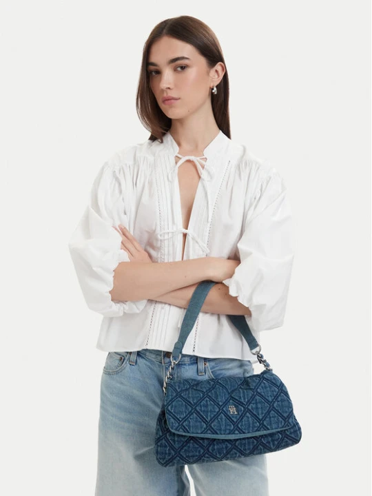 Zdjęcie produktu Tommy Hilfiger Torebka Th Feminine Shoulder Bag Denim AW0AW18865 Niebieski