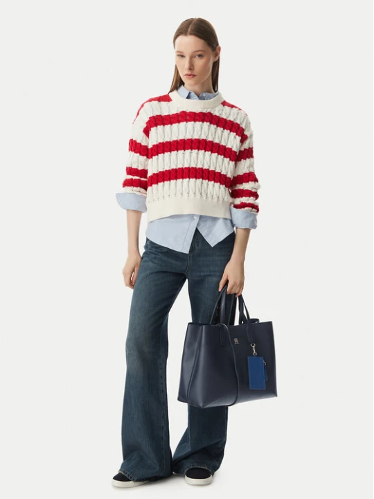 Zdjęcie produktu Tommy Hilfiger Torebka Th Icon Satchel AW0AW18723 Granatowy