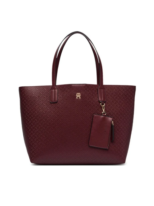 Zdjęcie produktu Tommy Hilfiger Torebka Th Icon Tote Mono AW0AW19004 Bordowy