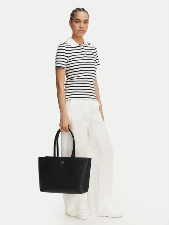 Zdjęcie produktu Tommy Hilfiger Torebka Th Logotape Tote AW0AW18742 Czarny