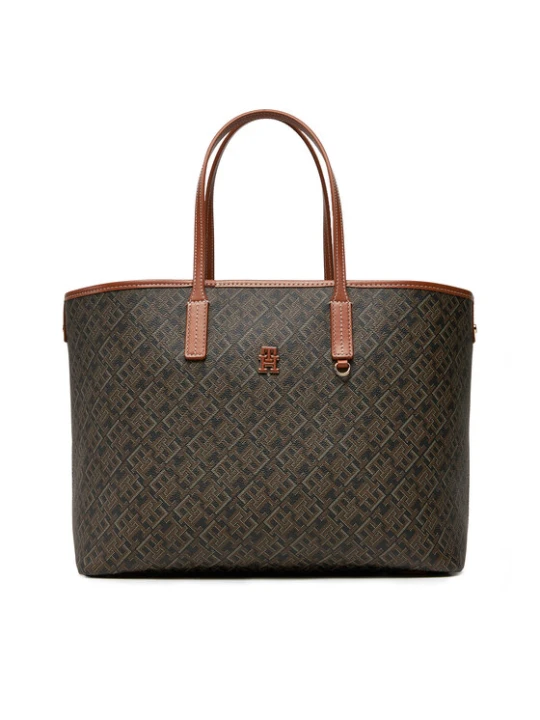 Zdjęcie produktu Tommy Hilfiger Torebka Th Monoplay Leather Tote AW0AW17416 Czarny