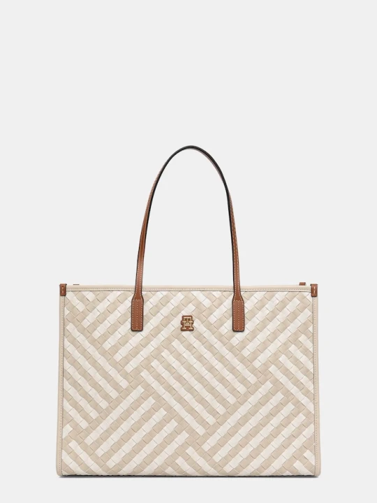 Zdjęcie produktu Tommy Hilfiger torebka tote damska z imitacji skóry beżowy