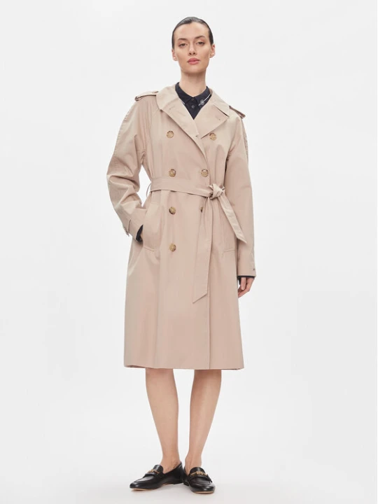 Zdjęcie produktu Tommy Hilfiger Trencz Cotton Classic Trench WW0WW40482 Beżowy Regular Fit