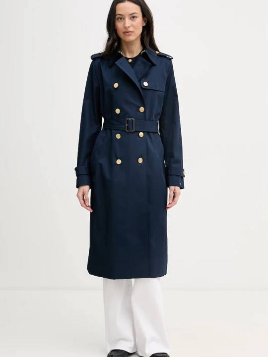 Zdjęcie produktu Tommy Hilfiger trencz damski bawełniany granatowy