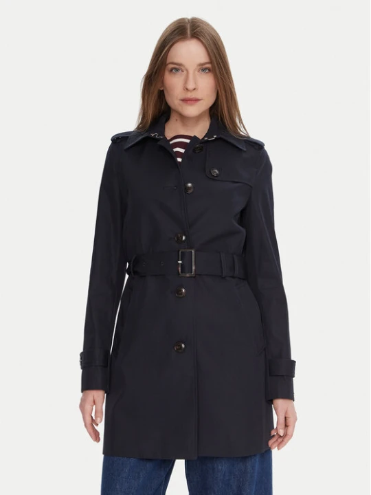 Zdjęcie produktu Tommy Hilfiger Trencz Heritage Single WW0WW24966 Granatowy Regular Fit