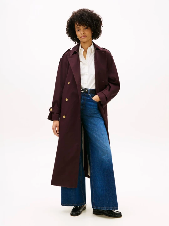 Zdjęcie produktu Tommy Hilfiger Trencz | Oversize fit bordowy