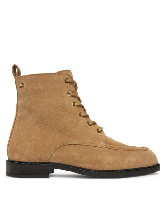 Zdjęcie produktu Tommy Hilfiger Trzewiki Enamel Flag Suede Lace-Up Boot FW0FW09681 Brązowy jasny