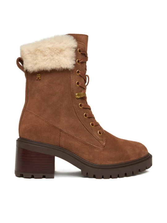 Zdjęcie produktu Tommy Hilfiger Trzewiki Th Shearling Lace Up Boot FW0FW08999 Brązowy