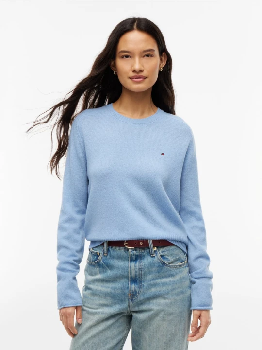 Zdjęcie produktu Tommy Hilfiger wełniana bluzka Kobiety Wełna niebieski