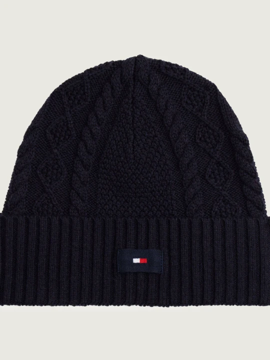 Zdjęcie produktu Tommy Hilfiger Wełniana czapka FLAG granatowy