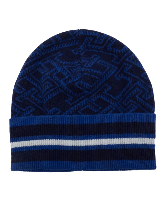 Zdjęcie produktu Tommy Hilfiger Wełniana czapka TH MONOGRAM AOP granatowy