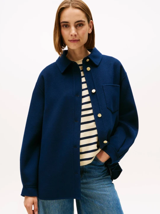 Zdjęcie produktu Tommy Hilfiger Wełniana koszula | Regular Fit granatowy