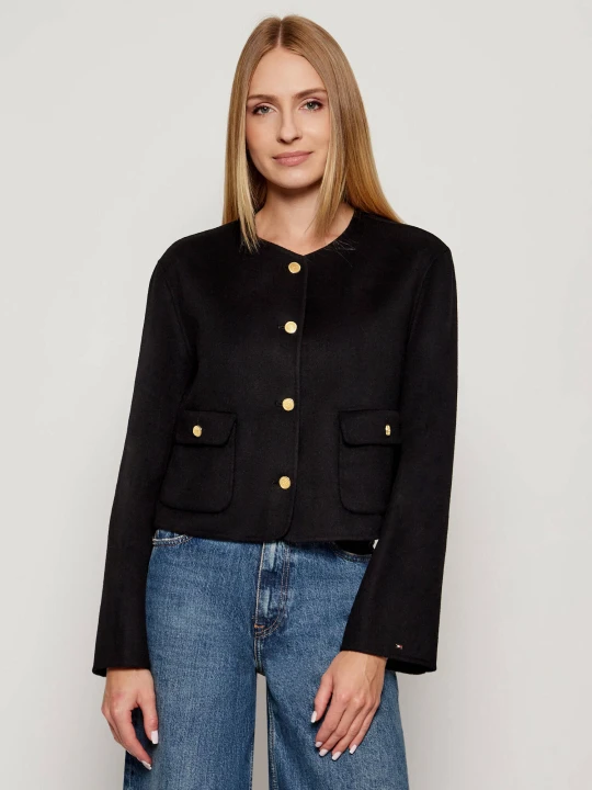 Zdjęcie produktu Tommy Hilfiger Wełniana kurtka | Regular Fit czarny