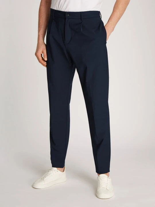 Zdjęcie produktu Tommy Hilfiger Wełniane spodnie chino HARLEM | Regular Fit granatowy