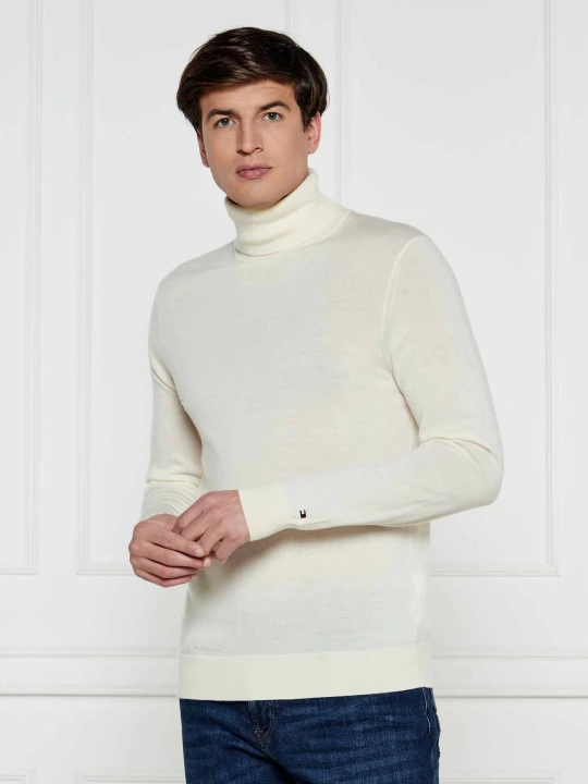 Zdjęcie produktu Tommy Hilfiger Wełniany golf | Regular Fit kremowy