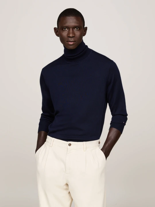 Zdjęcie produktu Tommy Hilfiger Wełniany golf | Regular Fit granatowy