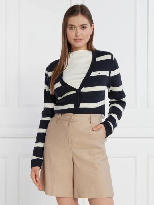 Zdjęcie produktu Tommy Hilfiger Wełniany kardigan | Regular Fit granatowy