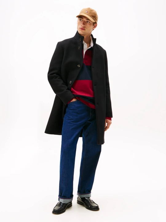 Zdjęcie produktu Tommy Hilfiger Wełniany płaszcz czarny