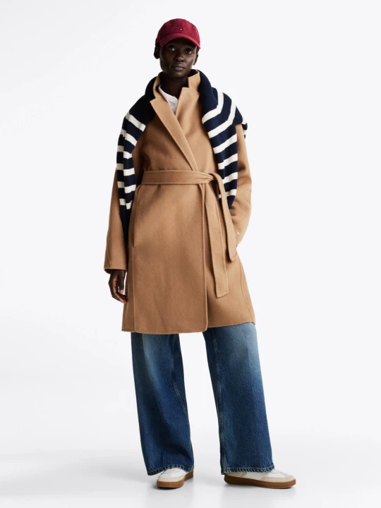 Zdjęcie produktu Tommy Hilfiger Wełniany płaszcz beżowy