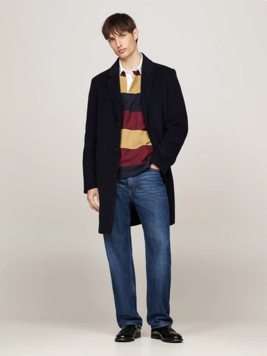 Zdjęcie produktu Tommy Hilfiger Wełniany płaszcz granatowy