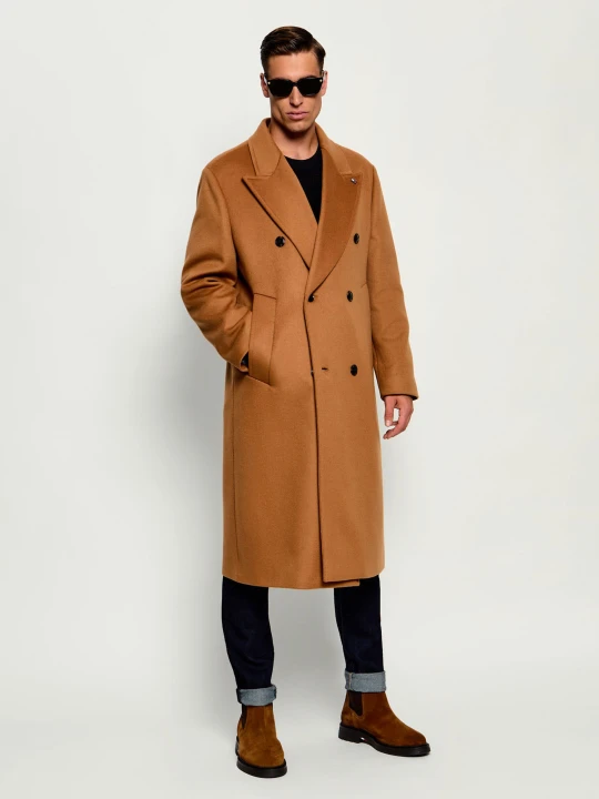 Zdjęcie produktu Tommy Hilfiger Wełniany płaszcz brązowy