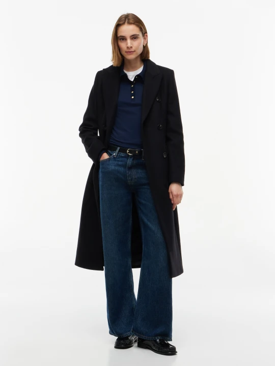 Zdjęcie produktu Tommy Hilfiger Wełniany płaszcz czarny