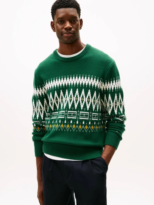 Zdjęcie produktu Tommy Hilfiger Wełniany sweter | Loose fit zielony