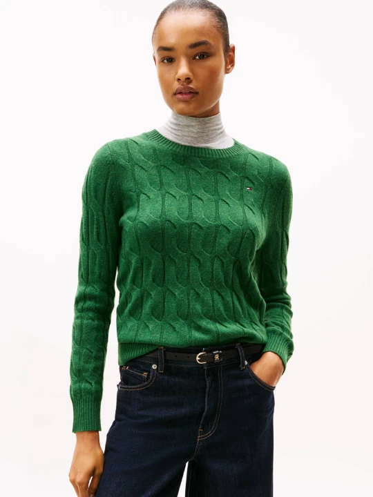 Zdjęcie produktu Tommy Hilfiger Wełniany sweter | Regular Fit zielony