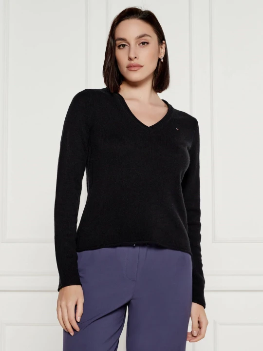 Zdjęcie produktu Tommy Hilfiger Wełniany sweter | Regular Fit czarny