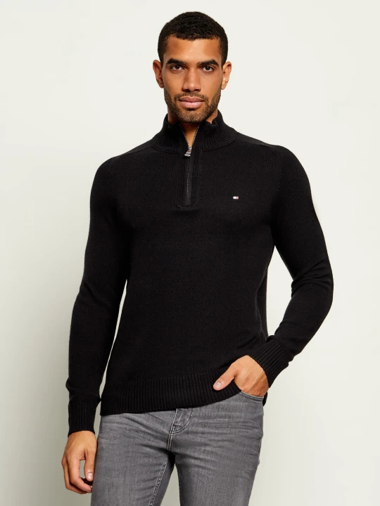 Zdjęcie produktu Tommy Hilfiger Wełniany sweter | Regular Fit czarny