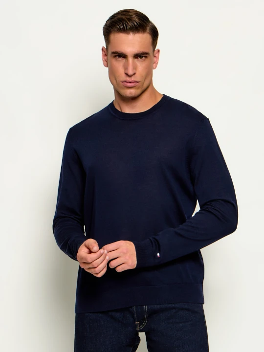 Zdjęcie produktu Tommy Hilfiger Wełniany sweter | Regular Fit granatowy