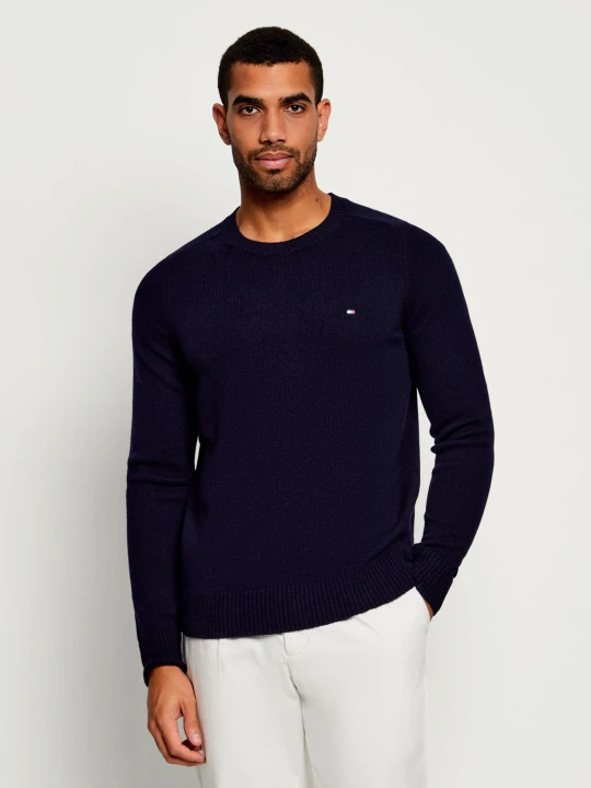 Zdjęcie produktu Tommy Hilfiger Wełniany sweter | Regular Fit granatowy