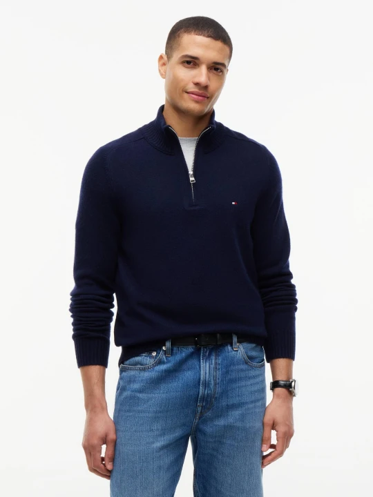 Zdjęcie produktu Tommy Hilfiger Wełniany sweter | Regular Fit granatowy