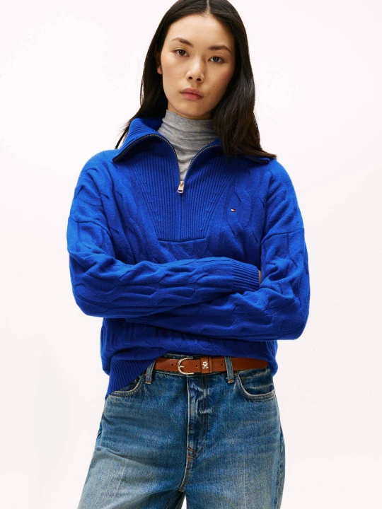 Zdjęcie produktu Tommy Hilfiger Wełniany sweter | Relaxed fit chabrowy