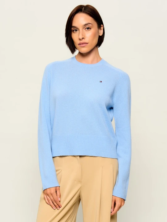 Zdjęcie produktu Tommy Hilfiger Wełniany sweter | Slim Fit błękitny