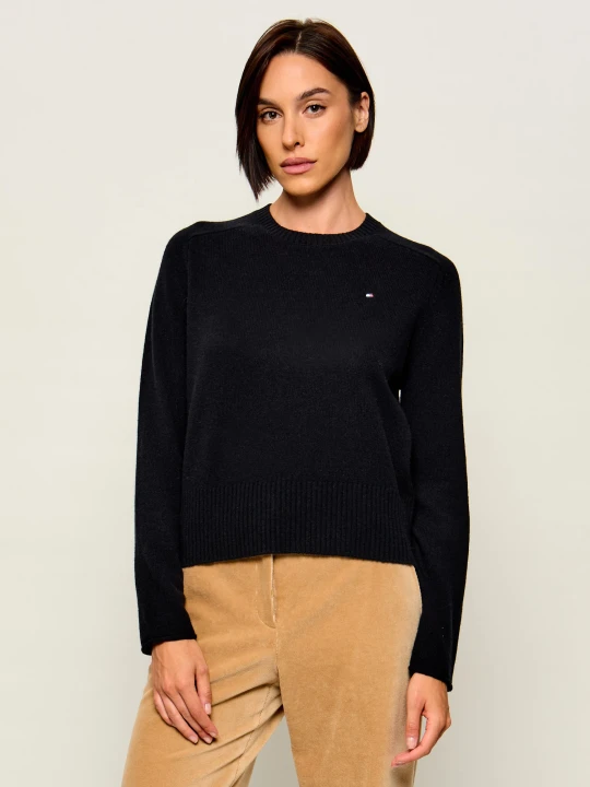 Zdjęcie produktu Tommy Hilfiger Wełniany sweter | Slim Fit czarny