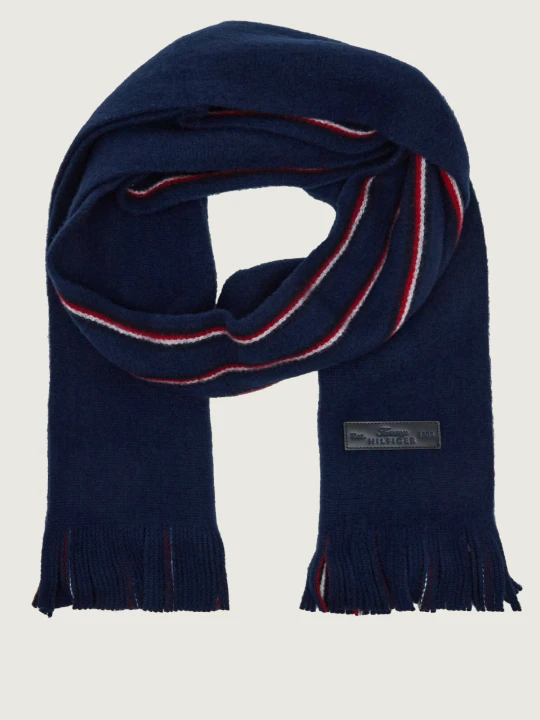 Zdjęcie produktu Tommy Hilfiger Wełniany szal Corp Rashelle granatowy